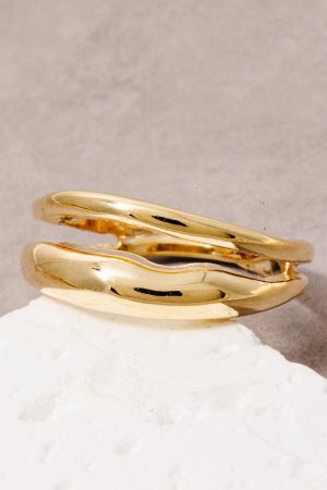 Irregular Warped Metallic Band Ring