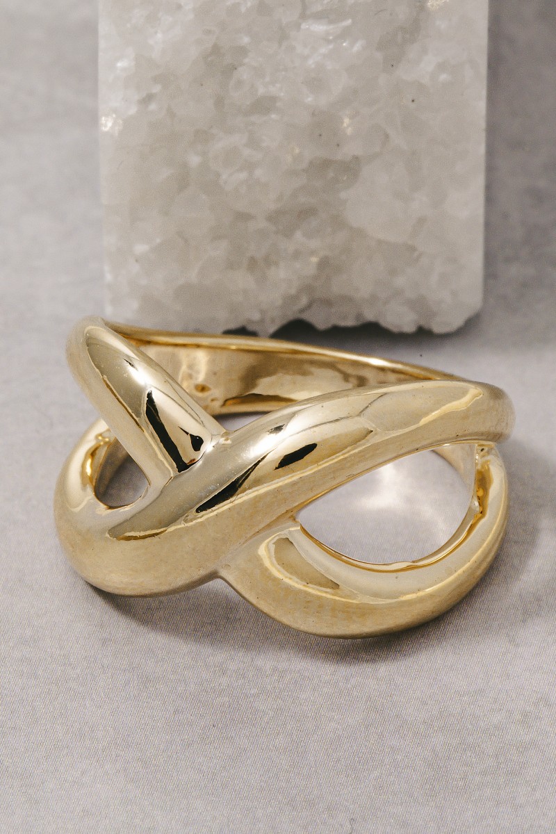 Solid X Shape Band Ring