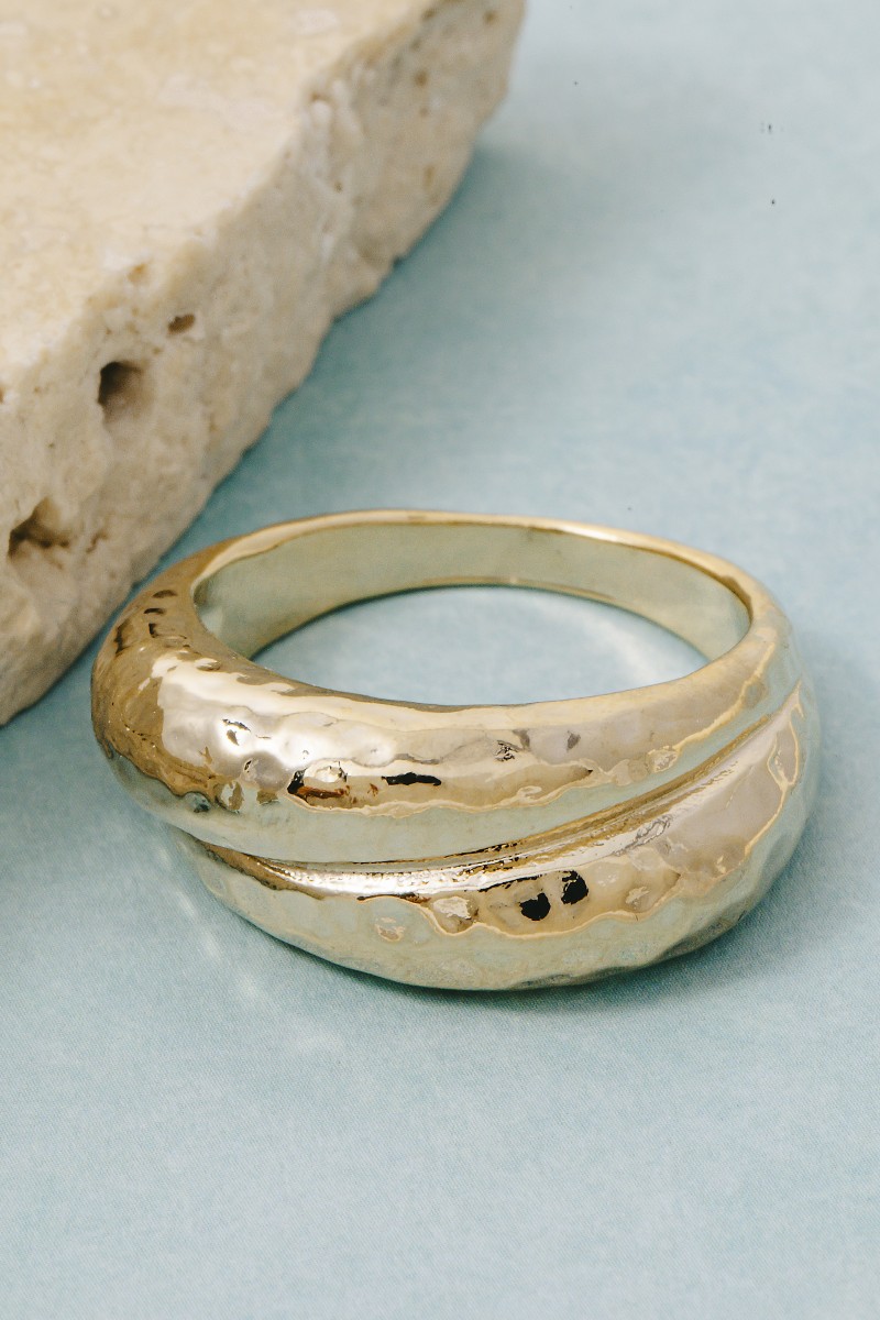 Hammered Layered Band Ring