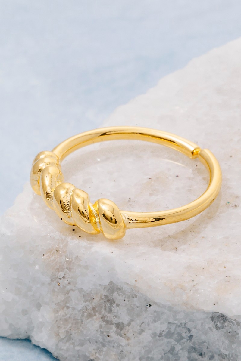Gold Dipped Wrapped Open Band Ring