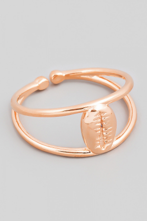 Gold Dipped Metal Cowrie Shell Ring