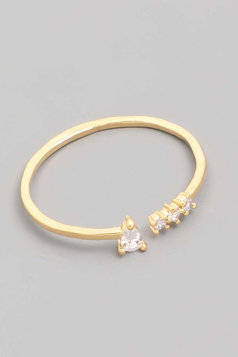 Gold Dipped Jeweled Open Ring