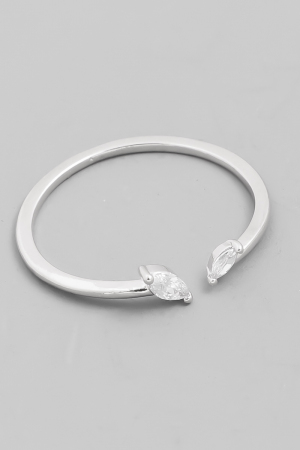 Gold Dipped Rhinestone Stud Open Ring