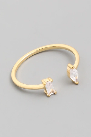 Delicate Rhinestone Stud Open Ring