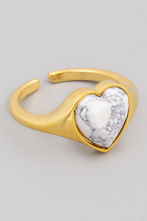 Semi Precious Stone Heart Ring