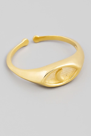 Adjustable Moon Signet Ring