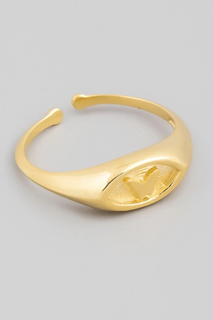 Adjustable Butterfly Signet Ring
