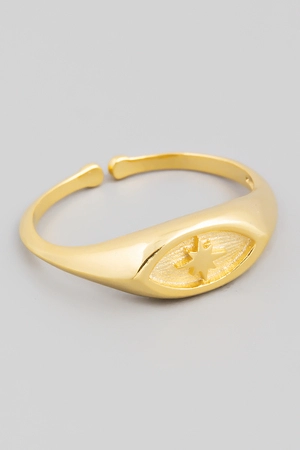 Adjustable North Star Signet Ring