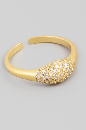 Pave Dome Adjustable Ring