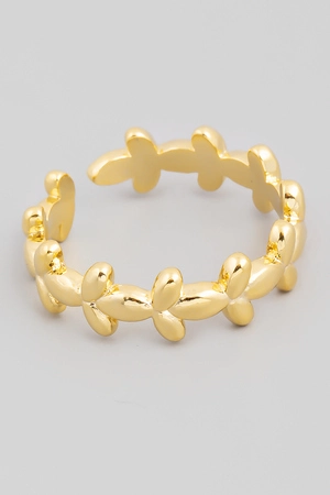 Adjustable Floral Band Fashion Ring