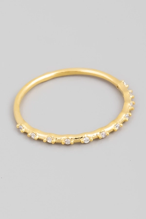 Delicate Rhinestone Minimalist Ring