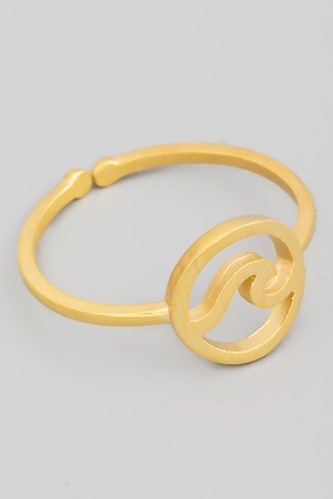 Dainty Circle Wave Adjustable Ring