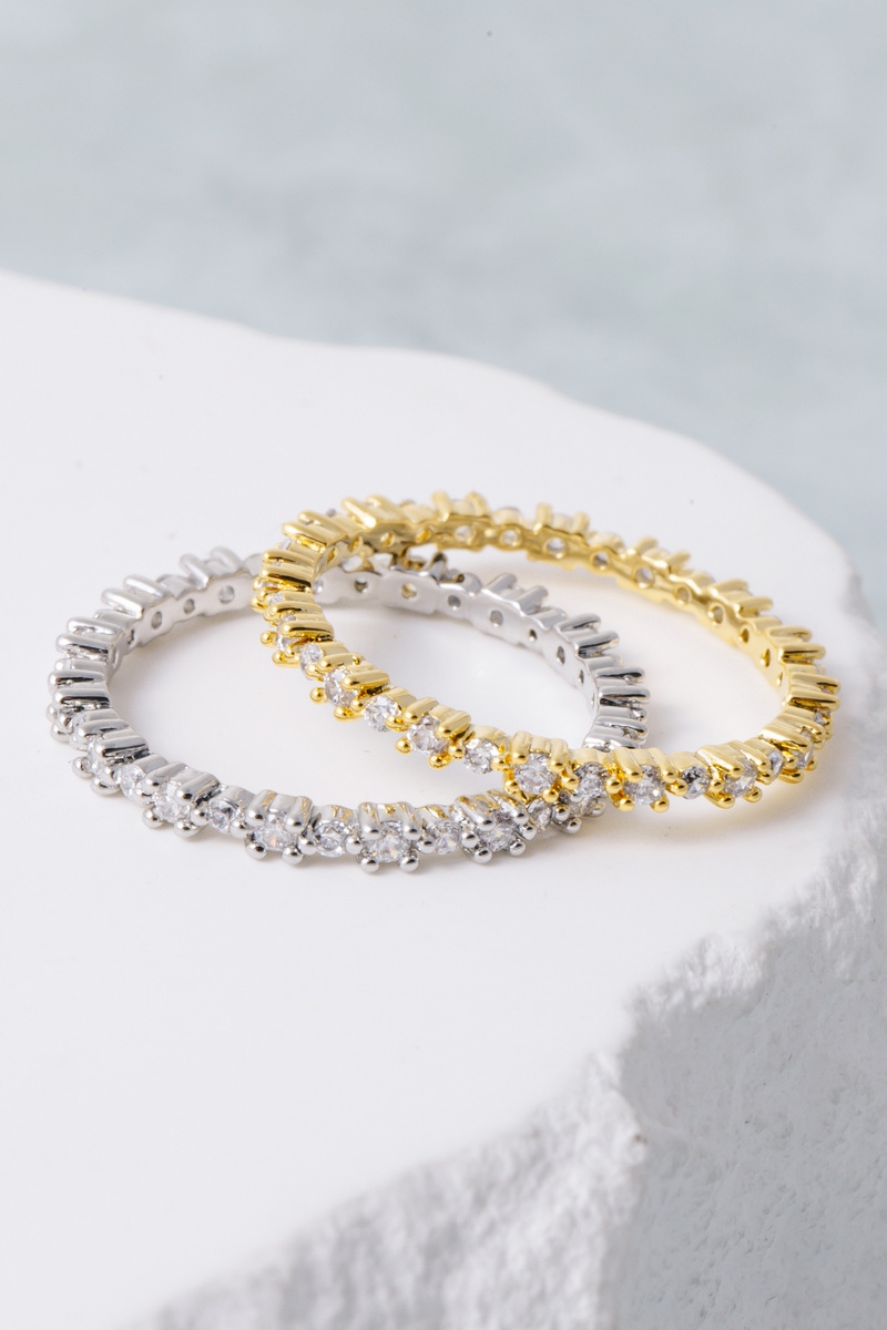 Full Coverage Cz Pave Eternity Band Ring