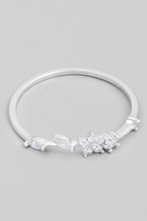 Floral Rhinestone Delicate Ring
