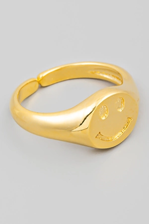 Happy Face Signet Ring