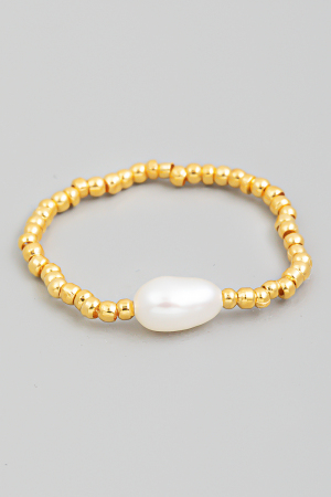 Mini Beaded Pearl Stretch Ring