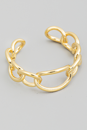 Oval Curb Chain Link Cutout Ring