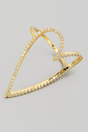 Pave Heart Cutout Ring