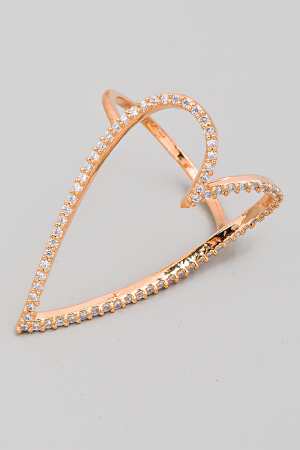 Pave Heart Cutout Ring