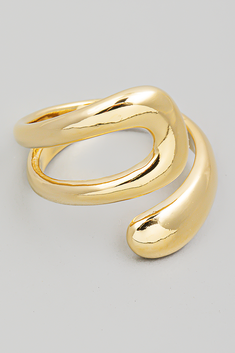 Gold Dipped Metallic Twist Wrap Ring