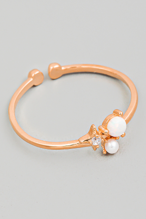 Gold Dipped Delicate Opal Star Ring