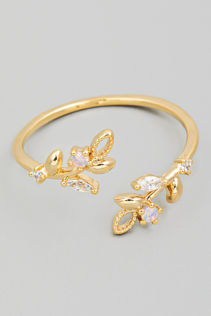 Open Leaf Adjustable Ring