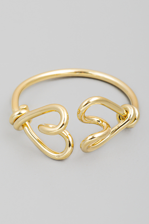 Double Heart Open Ring