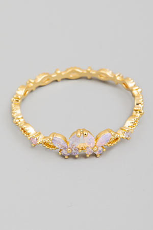 Rhinestone Butterfly Charm Ring