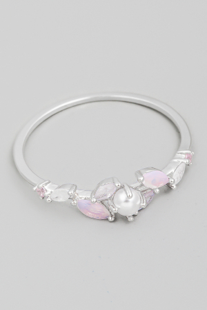 Rhinestone Leaf Fashion Ring