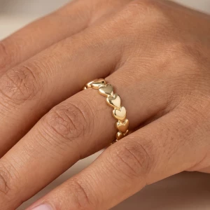 Polished Puffed Heart Band Ring