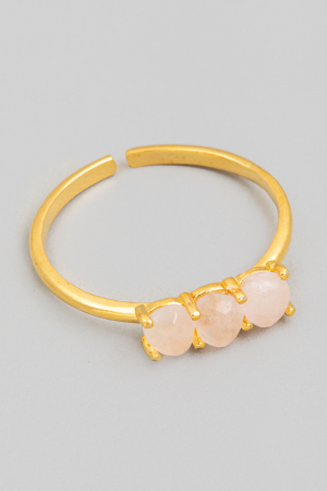Gold Dipped Three Stone Fashion Ring