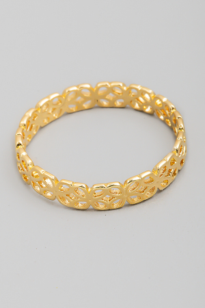 Floral Band Metallic Ring