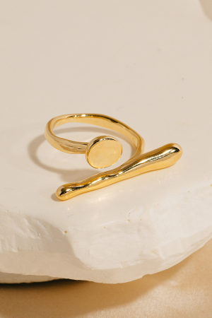 Gold Dipped Metallic Nail Ring