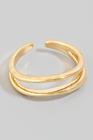 Gold Dipped Two Row Gold Ring