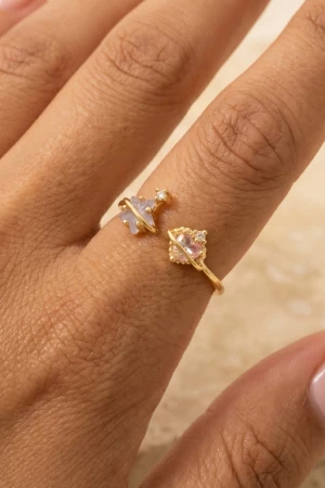 Open Rhinestone Fashion Ring