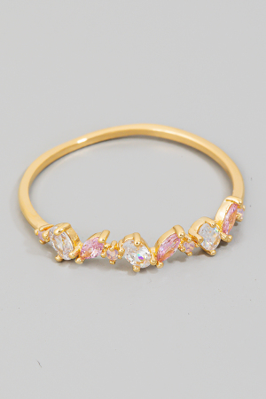 Oval Rhinestone Studded Fashion Ring