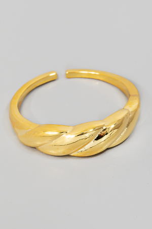 Gold Dipped Braid Texture Open Band Ring