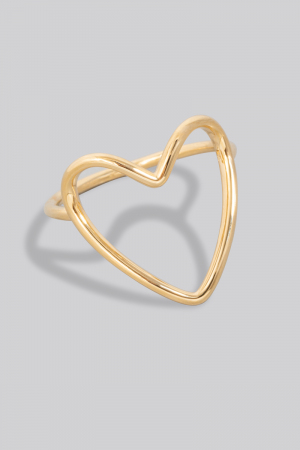 Metallic Wire Heart Band Ring