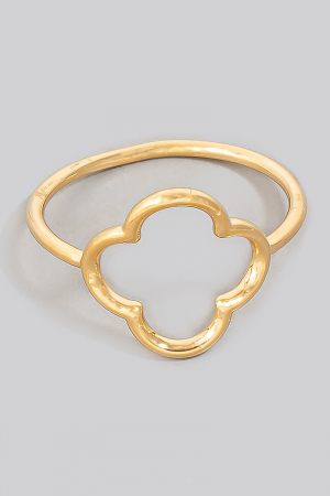 Metallic Wire Clover Band Ring
