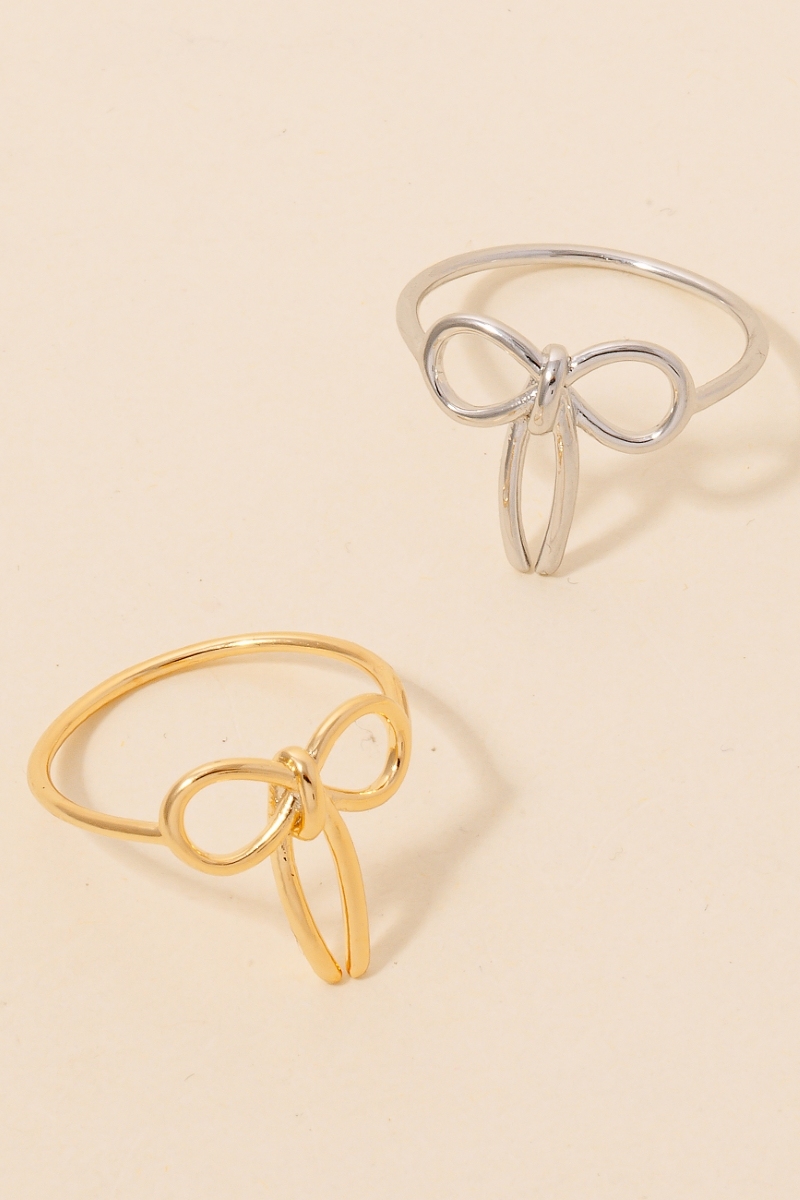 Metallic Ribbon Bow Wire Metallic Band Ring