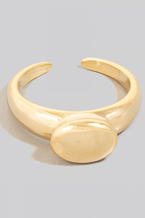 Gold Dipped Metallic False Gem Open Band Ring