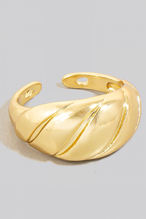 Gold Dipped Metallic Croissant Open Band Ring