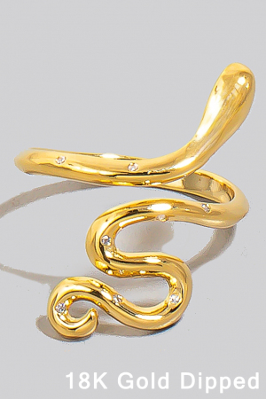 Gold Dipped Mini Studded Snake Band Ring
