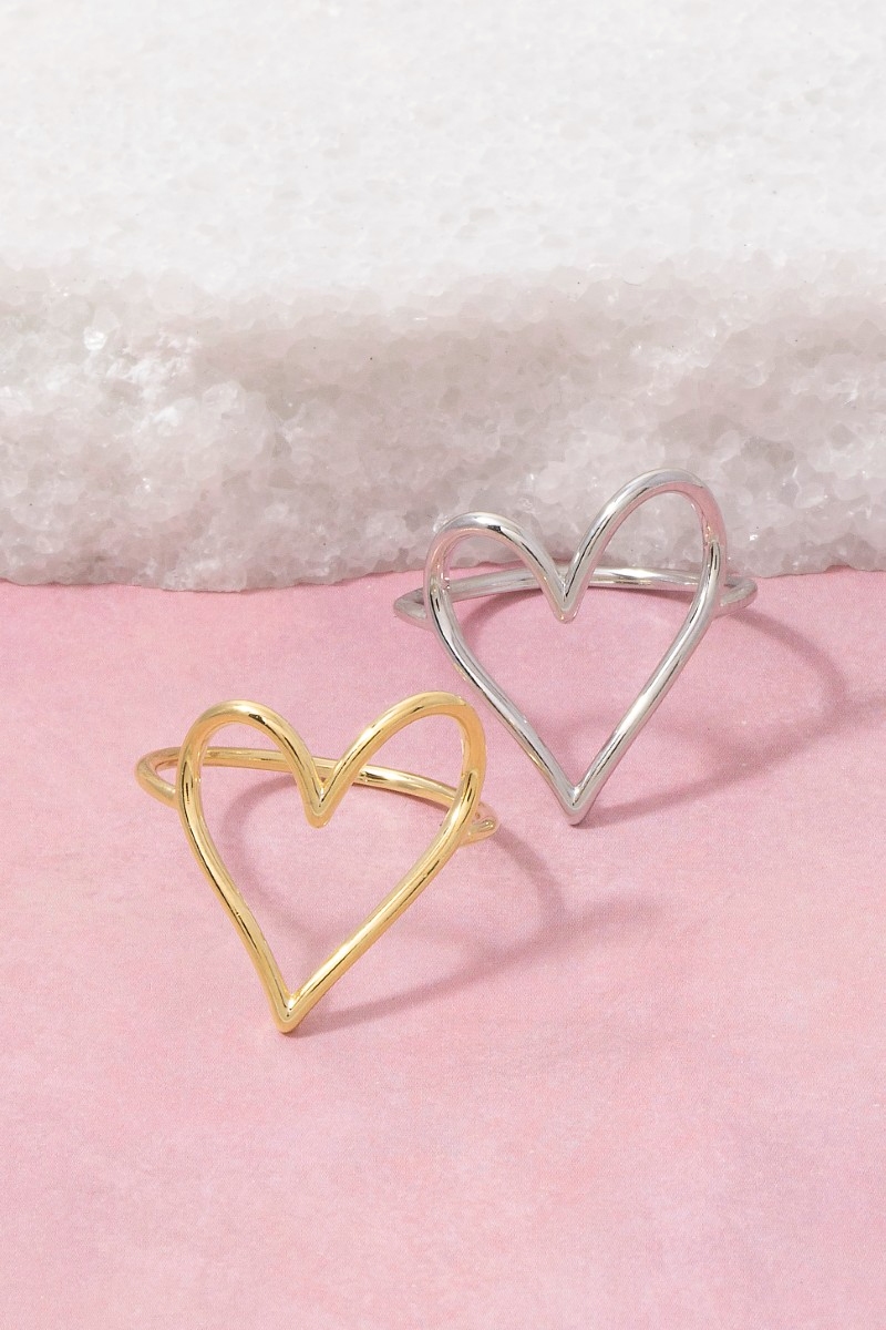 Heart Cutout Band Ring