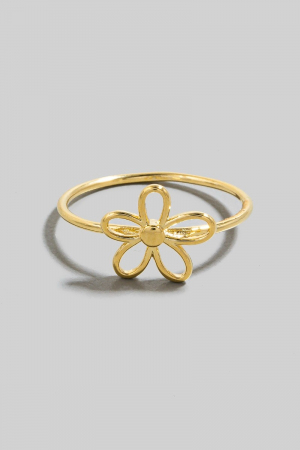 Wire Flower Dainty Band Ring
