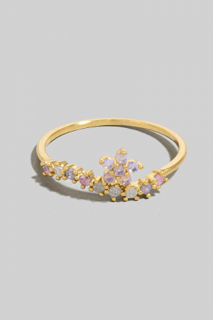 Cz Flower Crown Dainty Band Ring