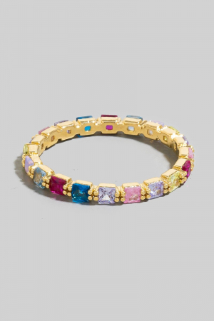 Colorful Cz Studs Dainty Band Ring
