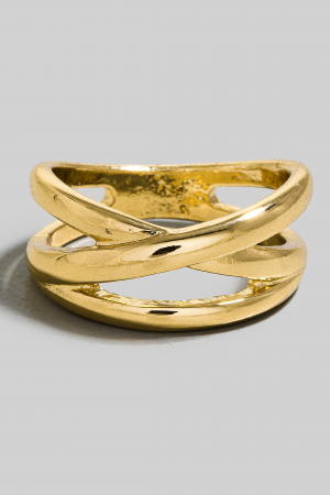 Simple Layered Metallic Band Ring