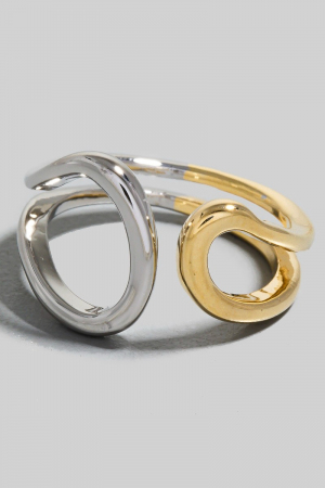Two Tone Looped Open Band Ring