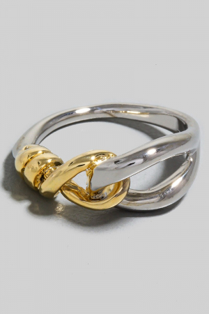Two Tone Knot Band Ring